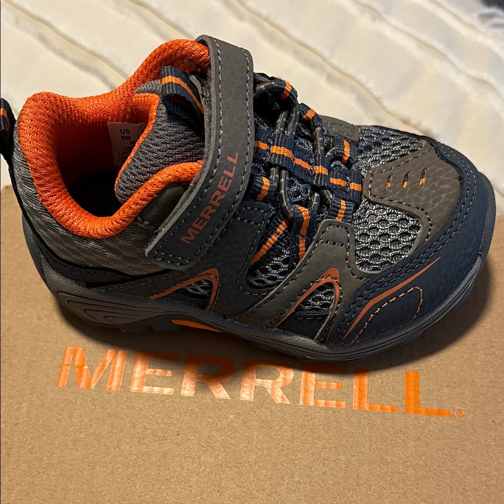 Merrell Kids' Charcoal and Tangerine Sneakers
